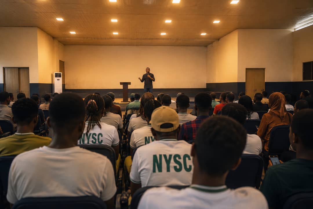 A speaker addressing an audience, representing Project Transformed's inspirational talks